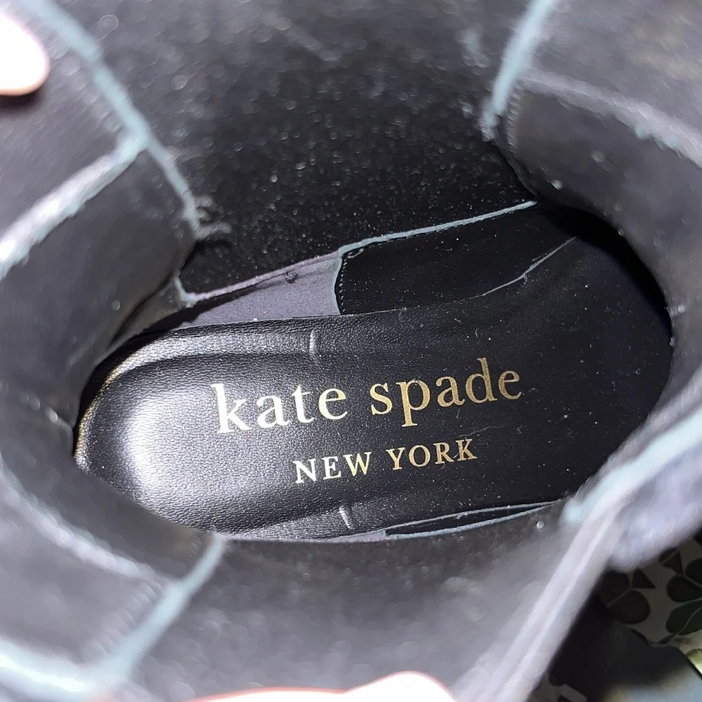 Kate Spade Winnie Black Velvet Round Toe Pull On Ankle Booties sz 5.5 NWOB